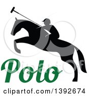 175x190 Clipart Of A Black And White Silhouetted Horseback Man