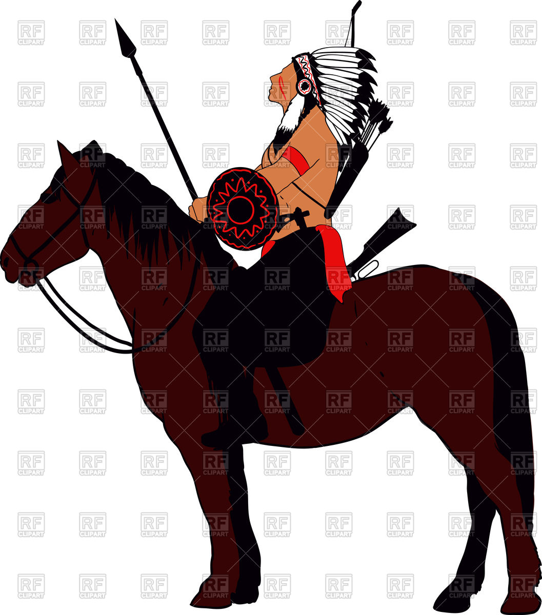 1057x1200 Brave Indian Warrior On Horse Vector Image Of People Sharpner