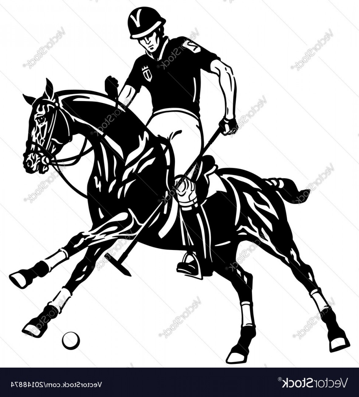 1174x1296 Polo Player On Black Horse Vector Geekchicpro