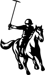150x250 Polo Player Riding Horse Sticker