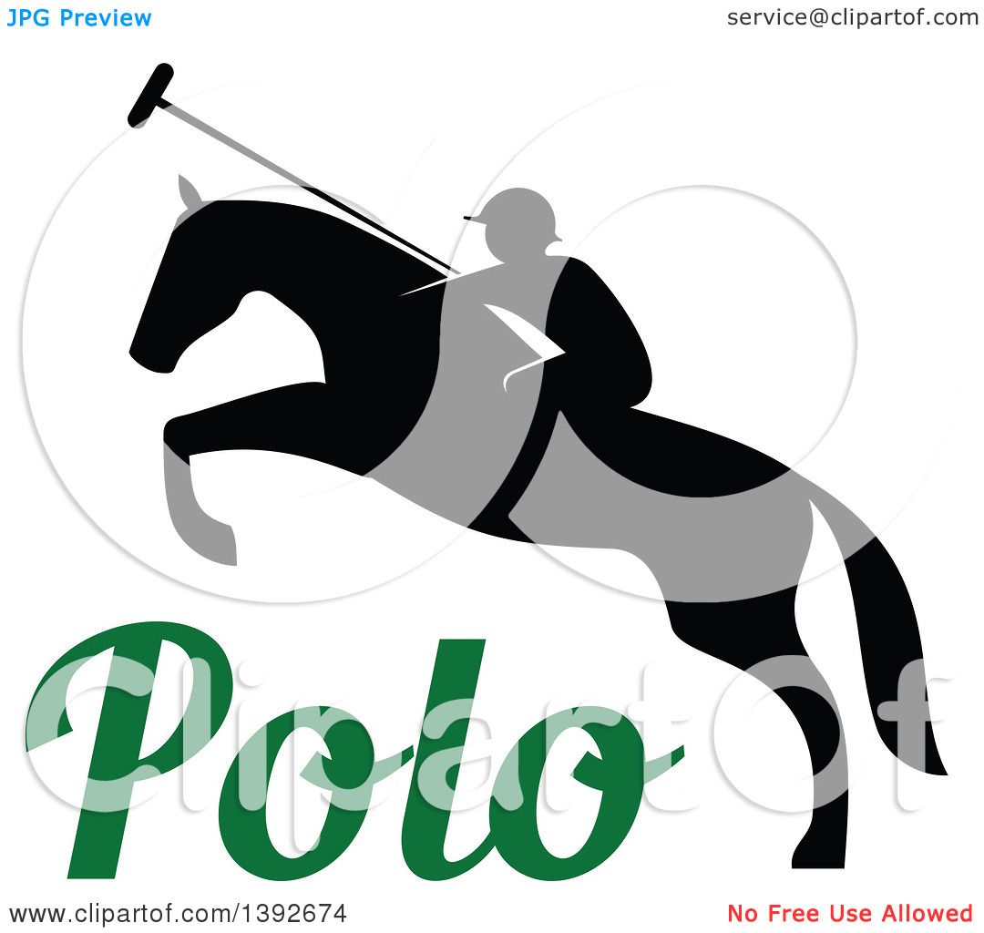1080x1024 Clipart Of A Silhouetted Horseback Man On A Leaping Polo Horse