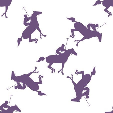 450x450 Seamless Pattern Of Polo Horse And Jockey Vector Horseman