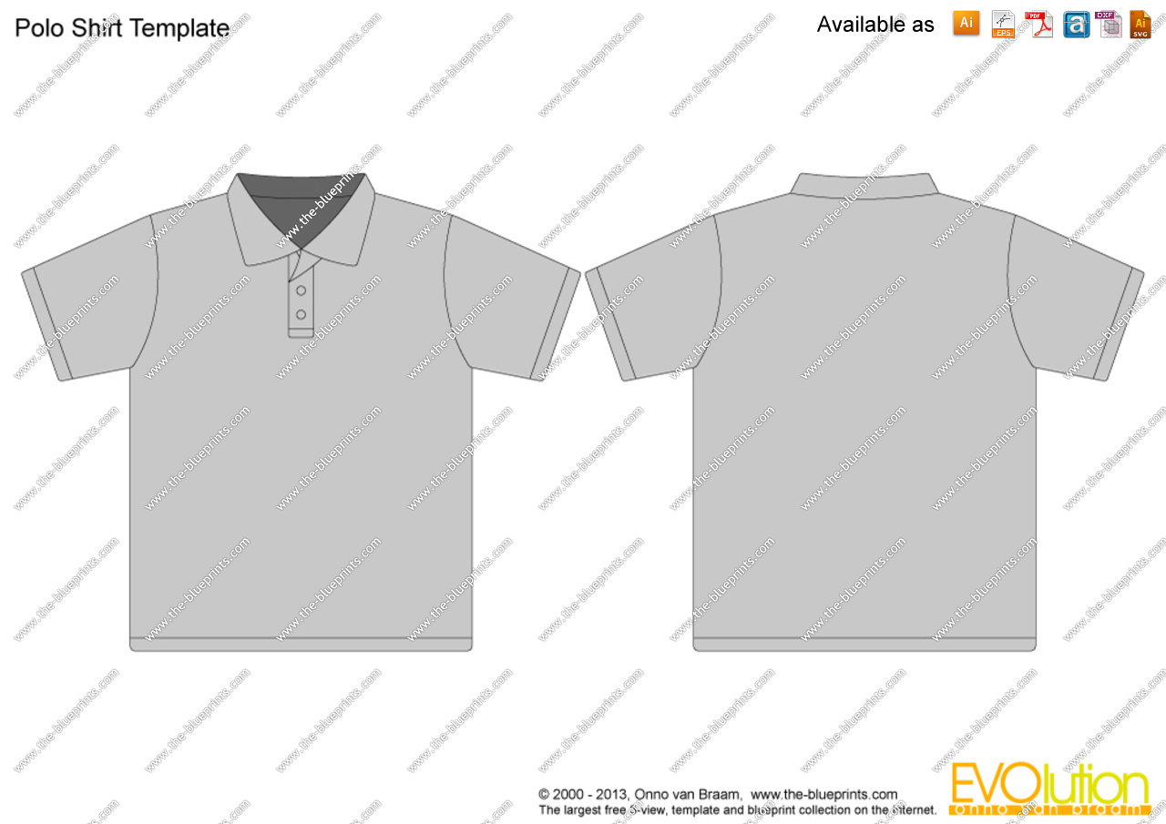1280x905 Polo Shirt Template Vector Drawing