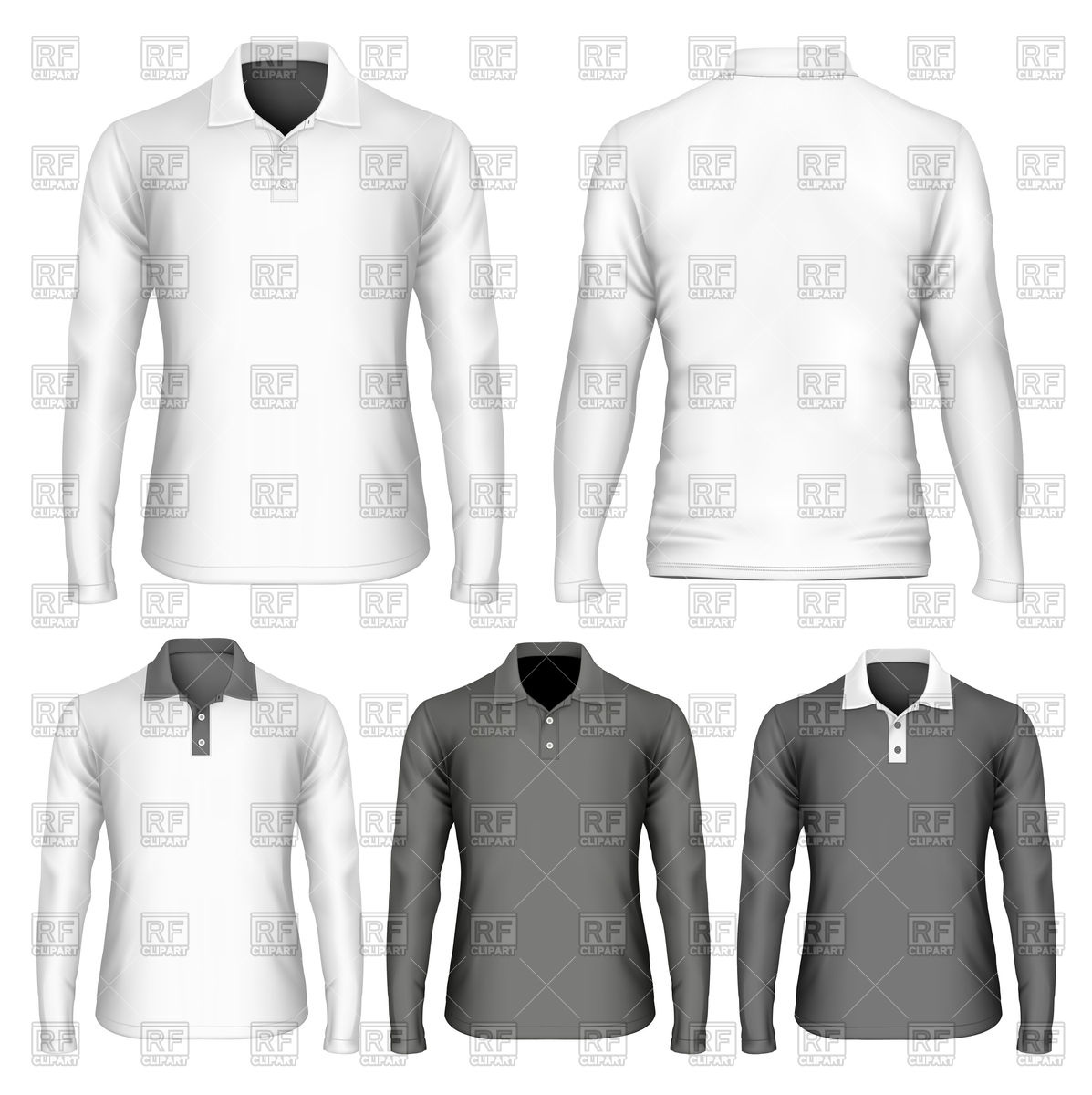 1197x1200 Men's Long Sleeve Polo Shirt Vector Image Of Objects Ivelly