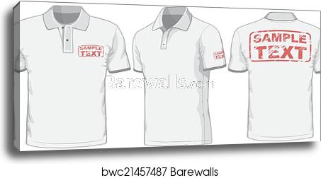 453x252 Front, Back And Side Views Of Polo Shirt Vector, Canvas Print