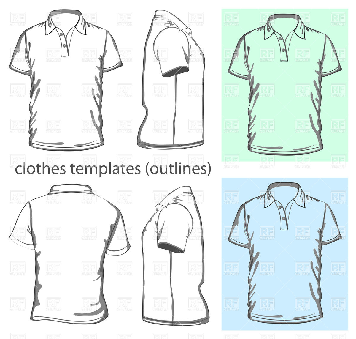 1200x1141 Men's Polo Shirt Design Template, Outline Vector Image Of Beauty