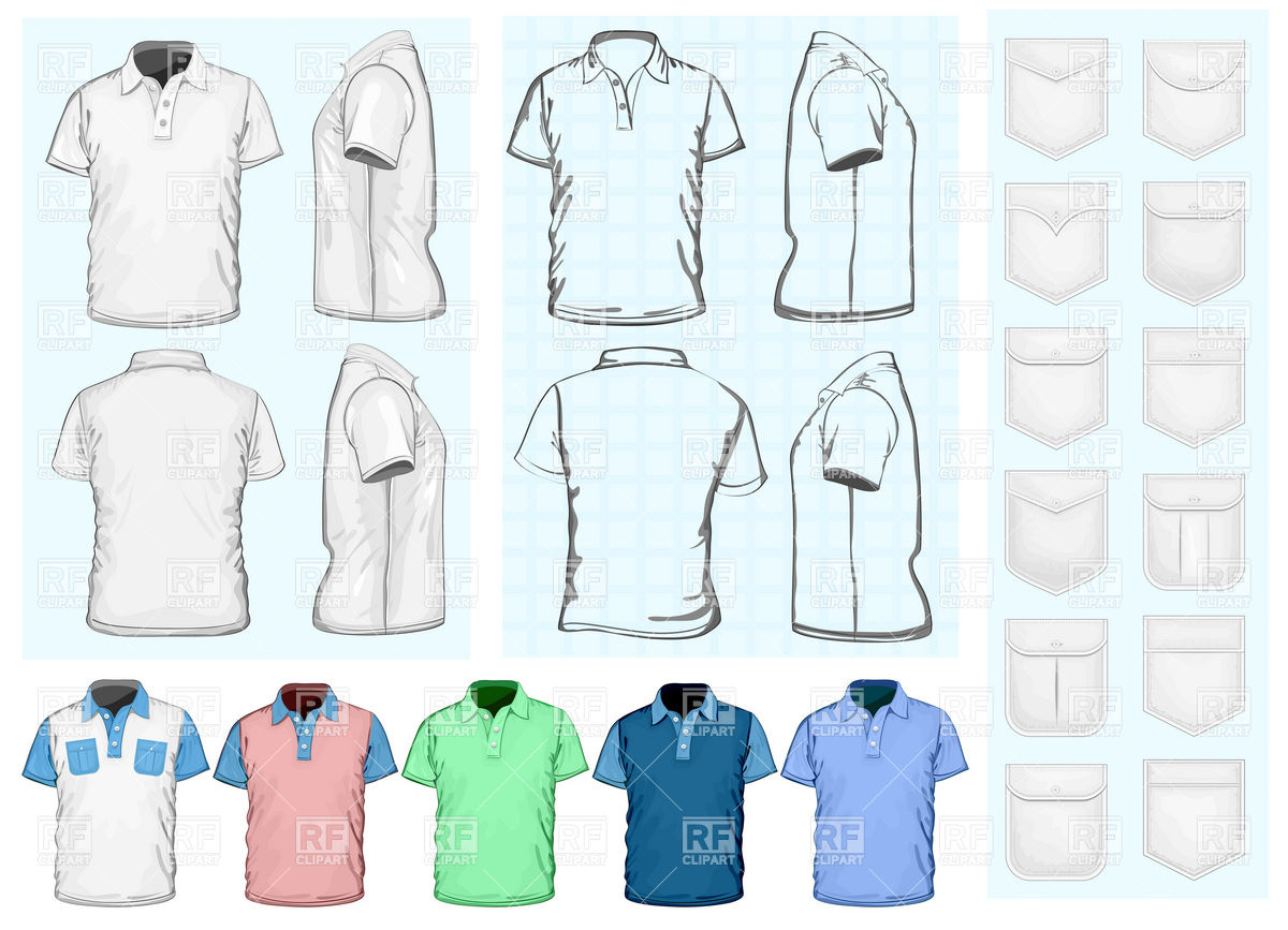 1200x867 Polo Shirt Blank Template And Pockets Vector Image Of Beauty