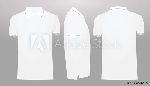 500x289 White Polo T Shirt Template Vector Illustration