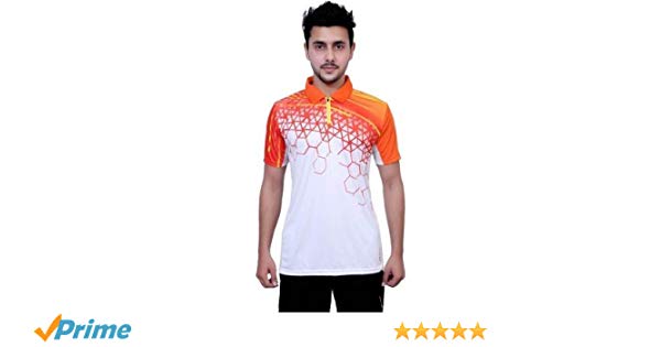 600x315 Buy Vector X Printed Men's Polo Neck White, Orange T Shirt Online