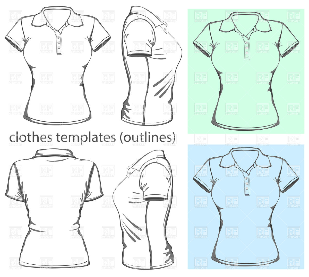 1200x1077 Women's Polo Shirt Short Sleeved Outline Vector Image Of Beauty