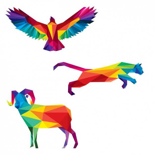 Polygonal Wild Animals Vector Free Download 626x626 Polygonal Wild Animals Vector Free Download