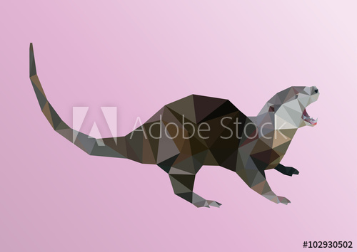 Polygonal Otter, Polygon Geometric Animal, Vector 500x354 Polygonal Otter, Polygon Geometric Animal, Vector