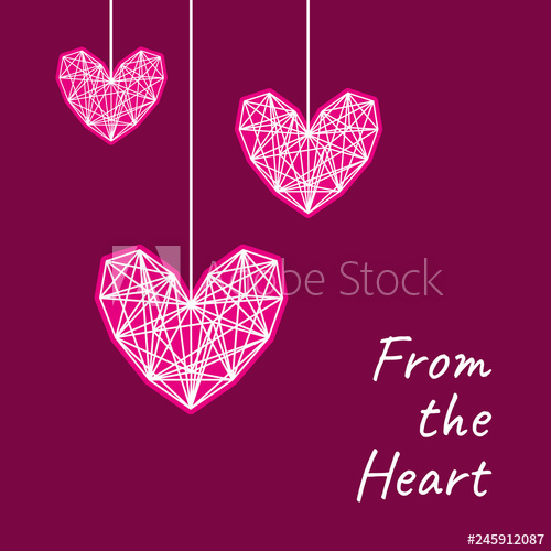 Love Postcard Colorful Contour Polygon Heart Icons 500x500 Love Postcard Colorful Contour Polygon Heart Icons