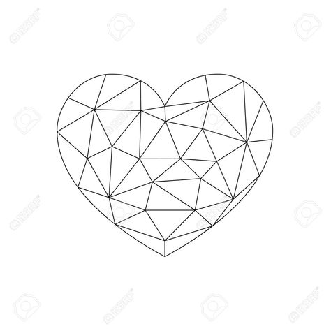 Polygon Heart Vector at Vectorified.com | Collection of Polygon Heart ...