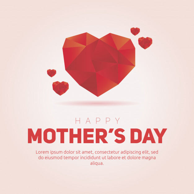 Polygon Heart Mother's Day Card Vector Premium Download 626x626 Polygon Heart Mother's Day Card Vector Premium Download