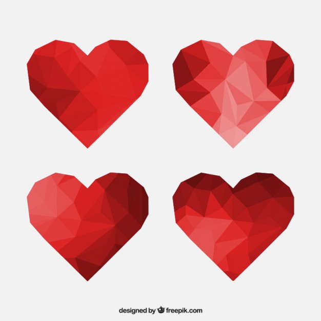 Polygonal Hearts Vector Free Download 626x626 Polygonal Hearts Vector Free Download