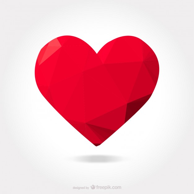 Polygonal Red Heart Vector Free Download 626x626 Polygonal Red Heart Vector Free Download