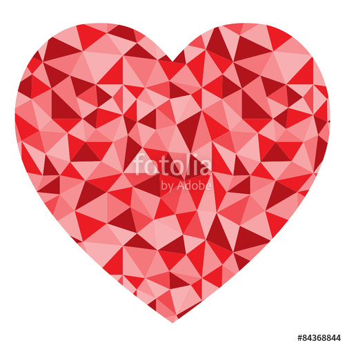 Red And Pink Vector Polygon Heart Stock Image And Royalty Free 500x500 Red And Pink Vector Polygon Heart Stock Image And Royalty Free