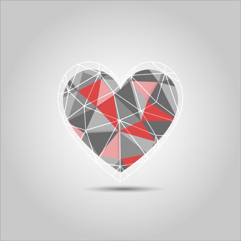 Red And Grey Heart Shape Polygon Abstract Vector 490x490 Red And Grey Heart Shape Polygon Abstract Vector