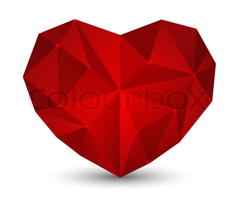 Red Polygon Heart On White Stock Vector Colourbox 800x658 Red Polygon Heart On White Stock Vector Colourbox