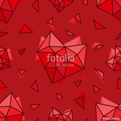 Seamless Polygon Heart Valentine S Day Greeting Card Pattern 500x500 Seamless Polygon Heart Valentine S Day Greeting Card Pattern