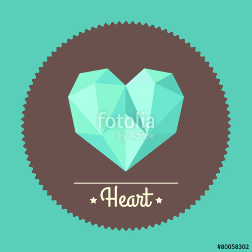 Vintage Colorful Polygon Heart Illustration Stock Image 500x500 Vintage Colorful Polygon Heart Illustration Stock Image