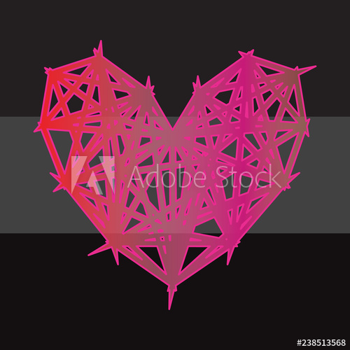 Colorful Polygon Heart Icon On Black Background 500x500 Colorful Polygon Heart Icon On Black Background