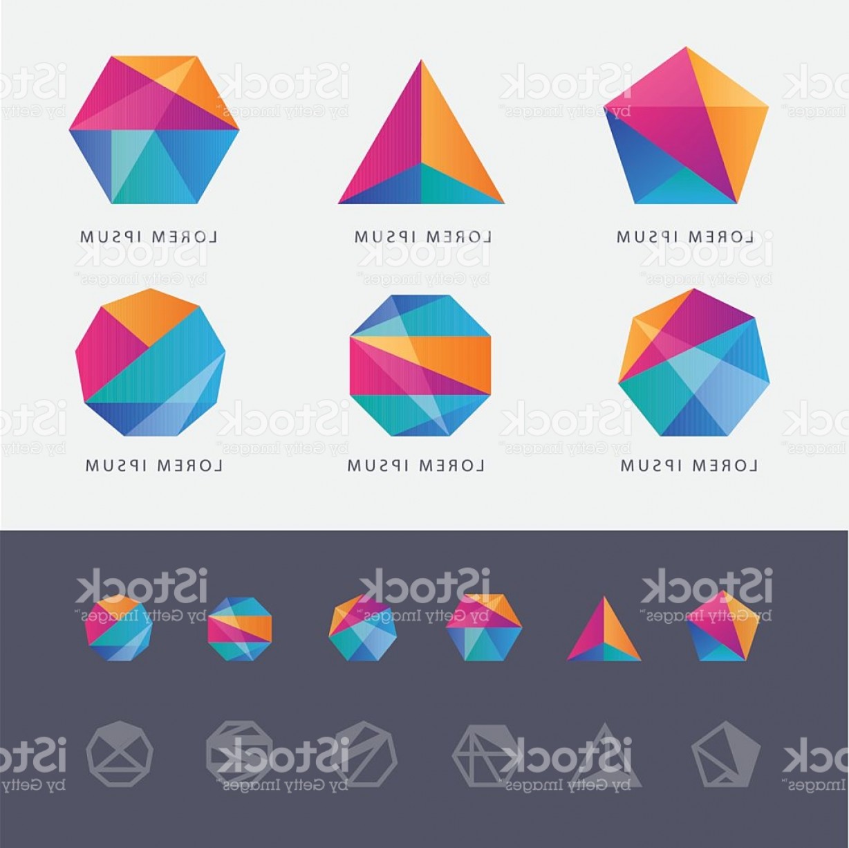 Abstract Multicolored Geometric Polygon Shape Logo Design Marks Gm 1228x1226 Abstract Multicolored Geometric Polygon Shape Logo Design Marks Gm