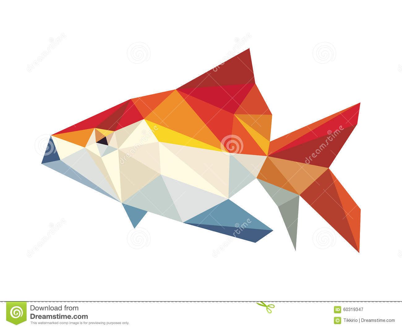1300x1065 Golden Fish Low Polygon Vector Stock Vector