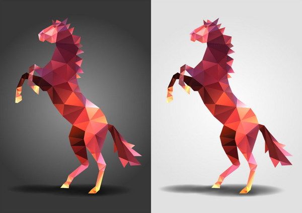 600x424 Stallion Polygon Vector On Behance Animal In Low Poly