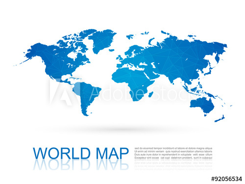 500x375 Polygonal World Map, Vector