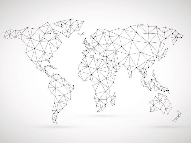 612x459 Polygonal World Map Hyper Connected World In Map Vector