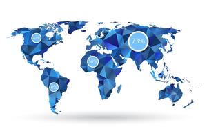 300x200 Polygonal World Map Free Vector Art