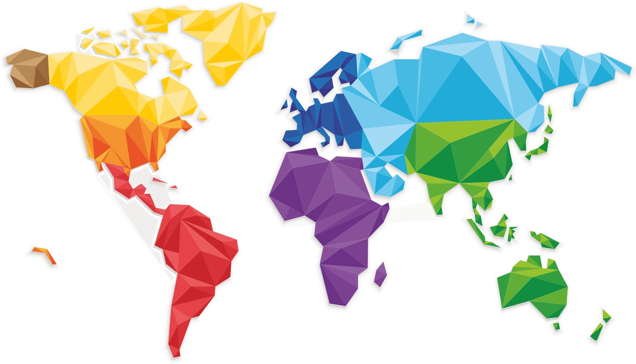 Polygonal World Map Vector At Vectorified Com Collection Of Polygonal