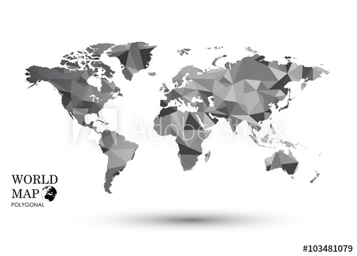 500x359 Polygonal World Map Vector