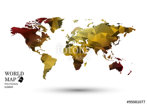 500x359 Polygonal World Map Vector Stock Image And Royalty Free Vector