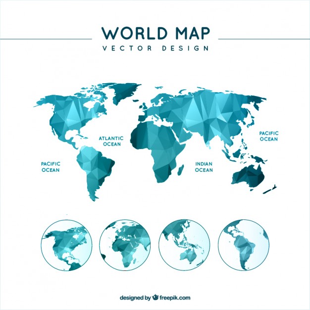 626x626 Polygonal World Map Vector Free Download