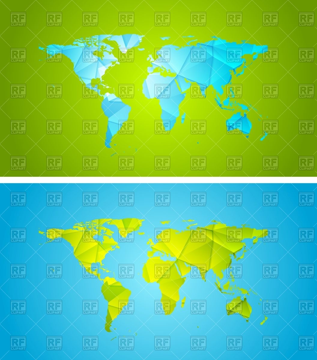 1056x1200 Bright Abstract Polygonal World Map Vector Image Of Signs, Symbols