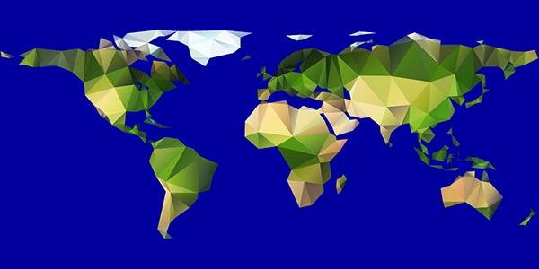 600x300 Vector Polygon World Map On Behance