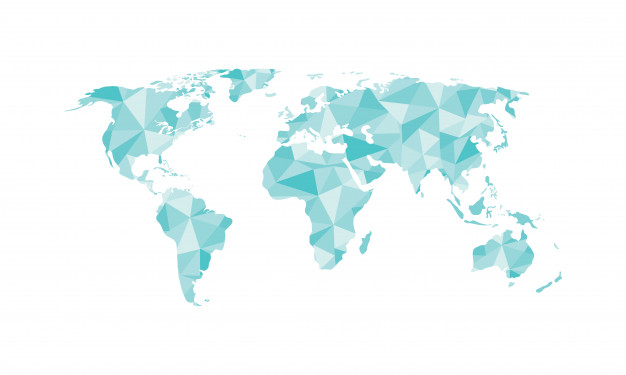 626x375 World Map Polygon Vector Isolated On White Background Vector