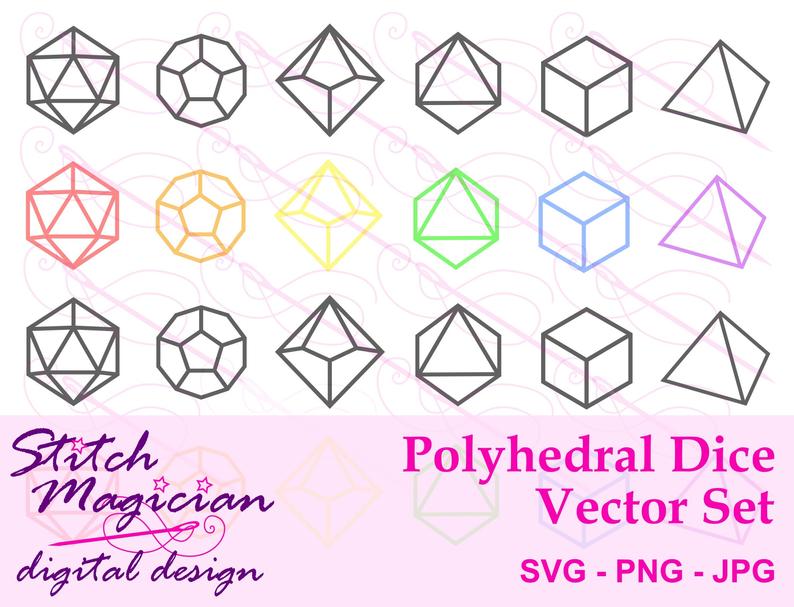 794x607 Polyhedral Dice Clip Art Set Digital Vectors Etsy