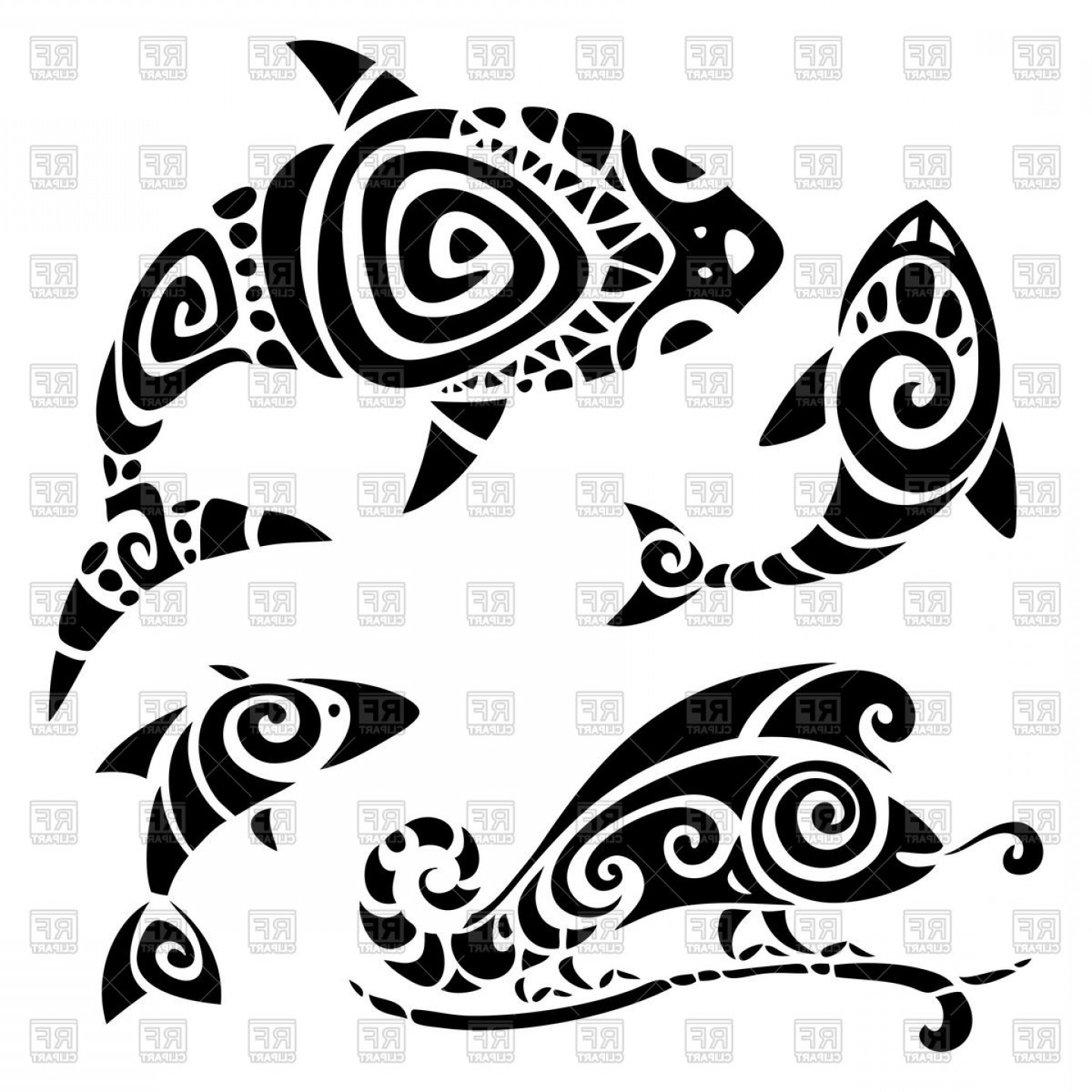 Polynesian Tattoo Fishes And Lizard Vector Clipart Newwaysys 1440x1440 Polynesian Tattoo Fishes And Lizard Vector Clipart Newwaysys