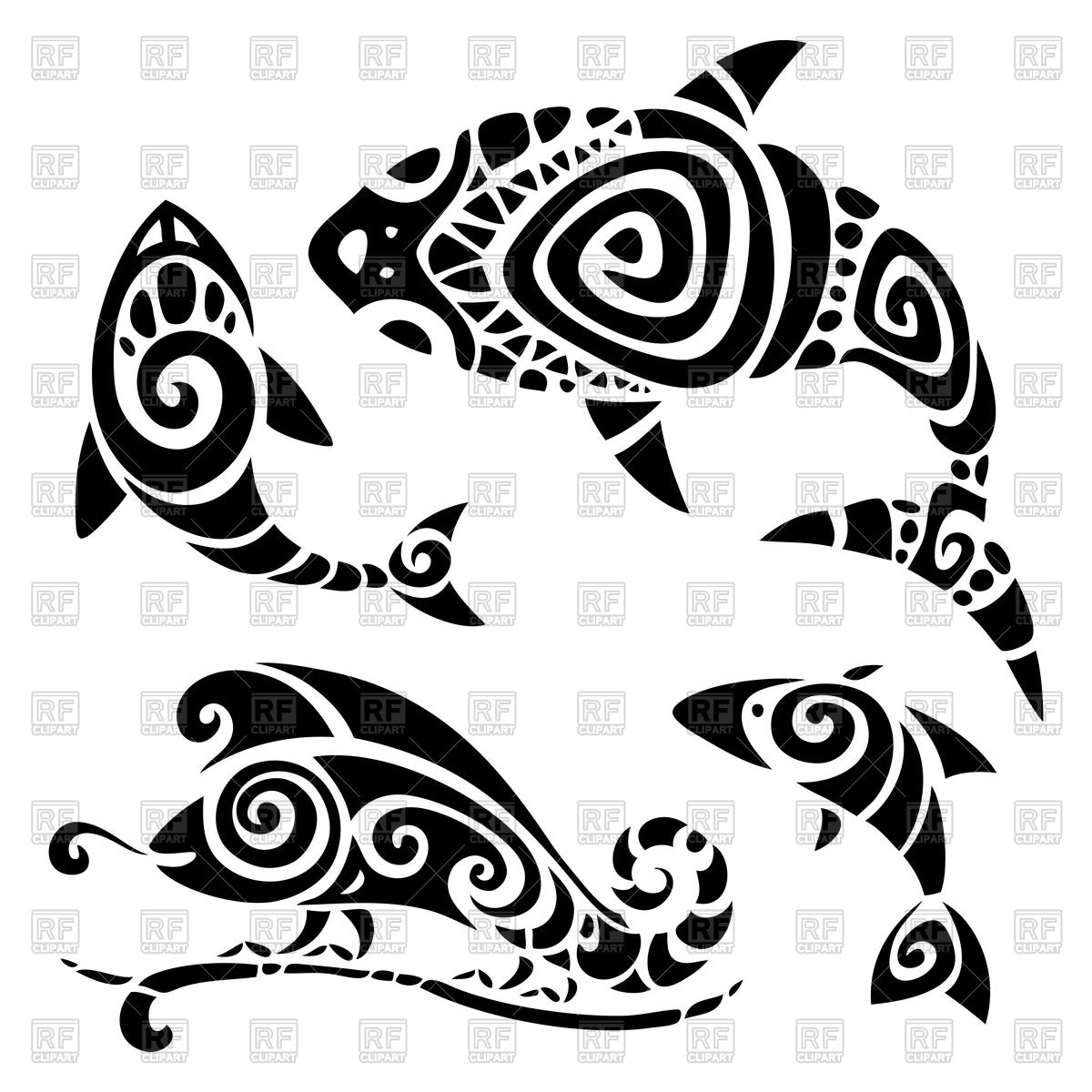 Polynesian Tattoo Fishes And Lizard Vector Image Of Plants 1200x1200 Polynesian Tattoo Fishes And Lizard Vector Image Of Plants