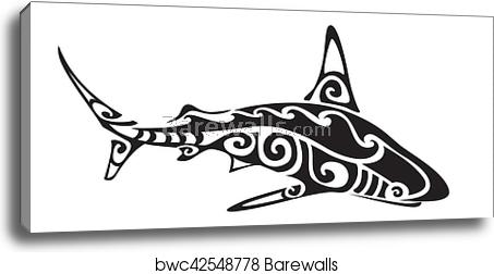 Shark Polynesian Tattoo, Vector, Canvas Print Barewalls Posters 453x252 Shark Polynesian Tattoo, Vector, Canvas Print Barewalls Posters