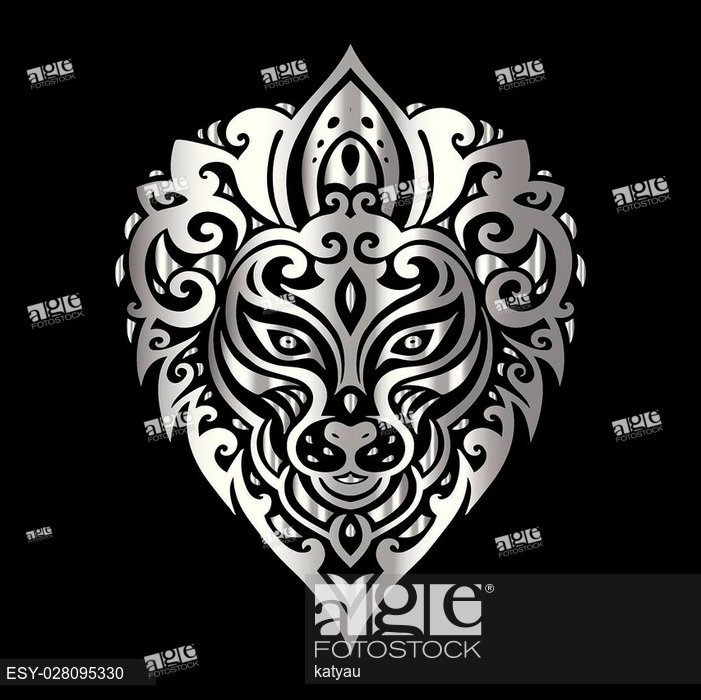 Lions Head Tribal Pattern Polynesian Tattoo Style Vector 701x700 Lions Head Tribal Pattern Polynesian Tattoo Style Vector