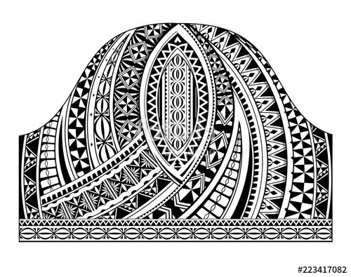 500x395 Polynesian Style Half Sleeve Tattoo Template Stock Image