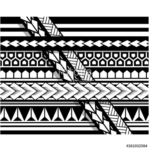 500x500 Polynesian Tattoo Sleeve Pattern Vector, Samoan Sketch Forearm