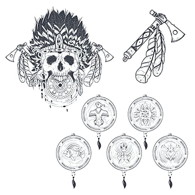 640x640 Set Of Vector Templates For A Tattoo With Human Skull