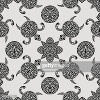 200x200 Vector Seamless Pattern With Polynesian Symbols Stock Vectors