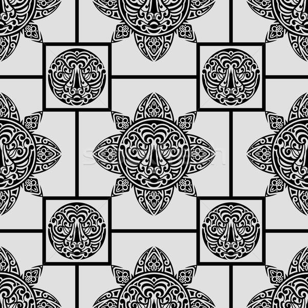 600x600 Vector Seamless Pattern With Polynesian Symbols Vector